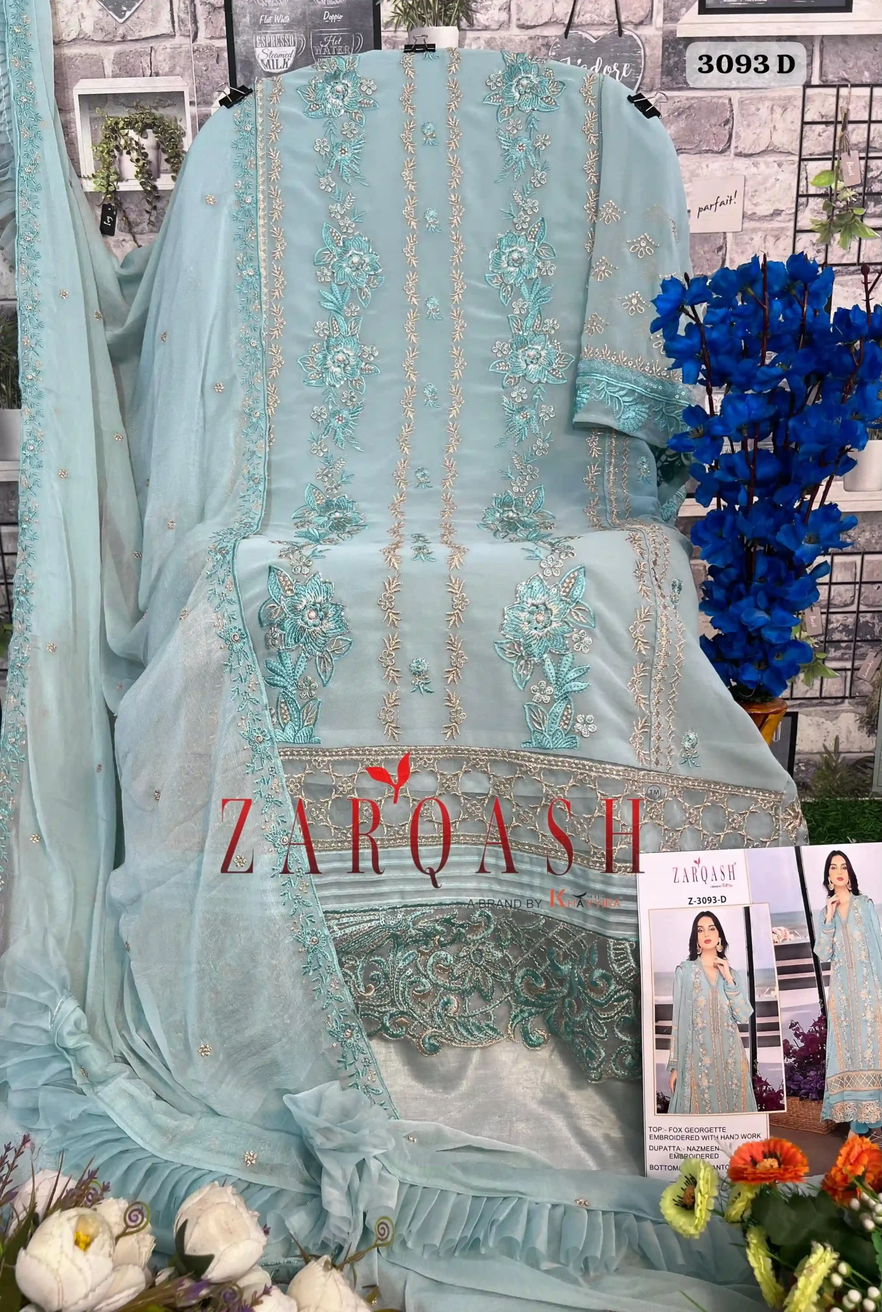 Zarqash Z 3093 Georgette Wholesale Pakistani Salwar Suit Catalog — Wholesale Pakistani Suits, MPA wholesale from Surat - Gallery Image 8